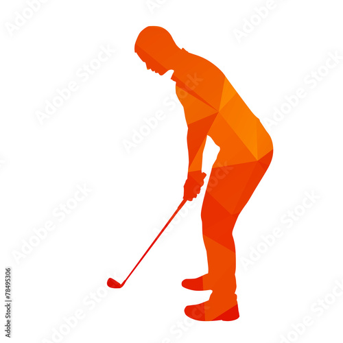 Abstract golfer silhouette