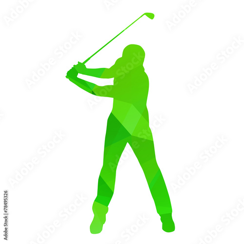 Abstract golfer silhouette