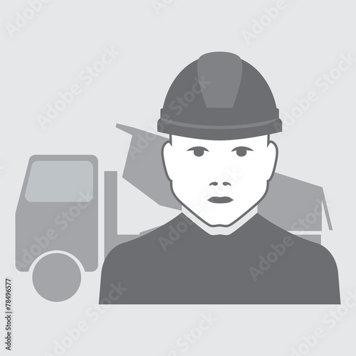 vector illustration of truck driver with truck