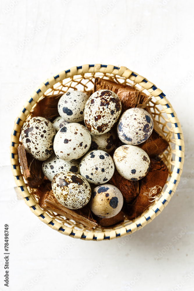 Food background with quail eggs Food background with quail eggs