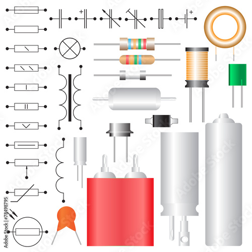 Vector electronic components photo