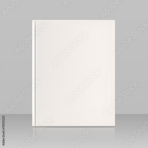 Blank vertical book cover, look full face. Vector illustration