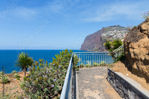 Beautiful coast of Madeira with hiking trail