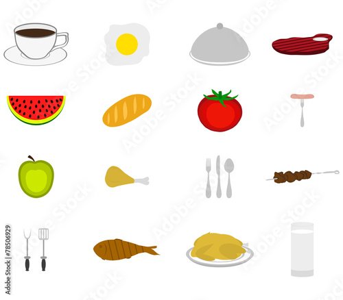 Icons set food