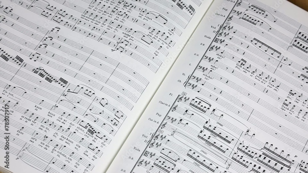 Sheet music with conductor's baton Sheet music with conductor's baton