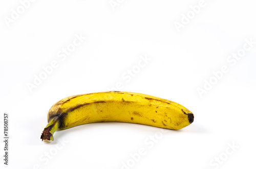 Overripe banana isolated on white