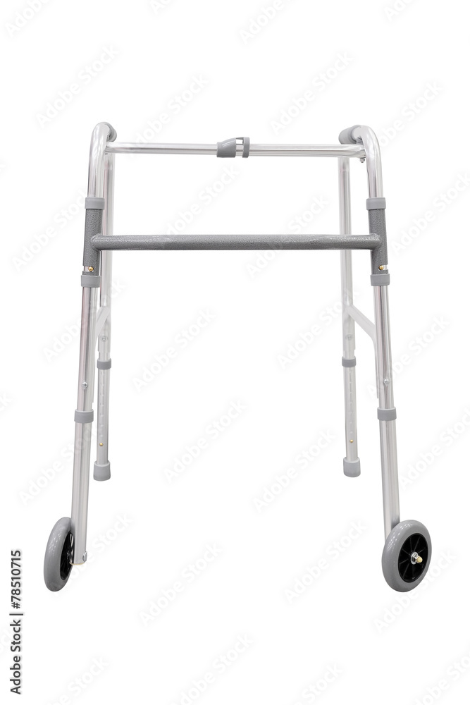 Adjustable walker for elderly, disabled isolated on white