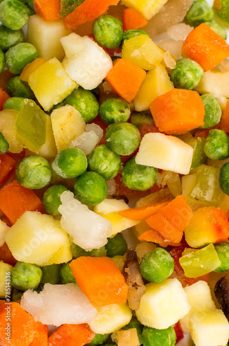 Frozen vegetables for soup