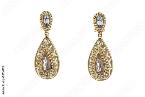 Earrings isolated on a white background
