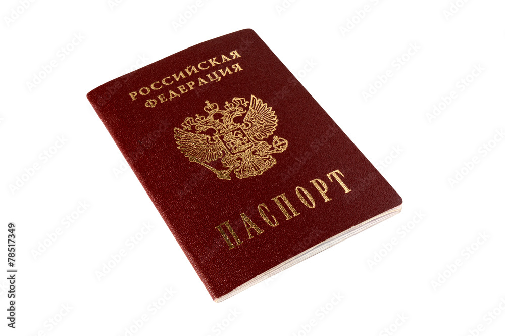 Isolated Russian passport