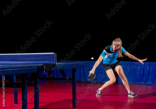 Young girl table tennis player