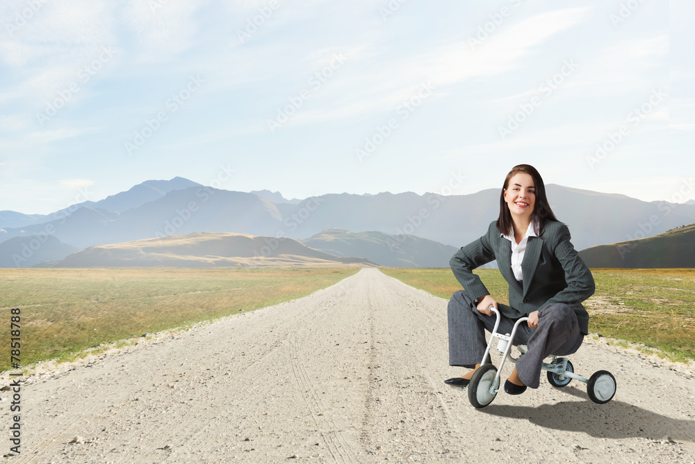 Woman riding bicycle