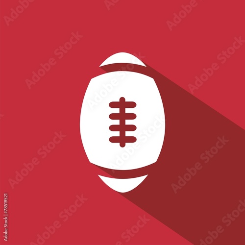 Icono balón rugby rojo sombra