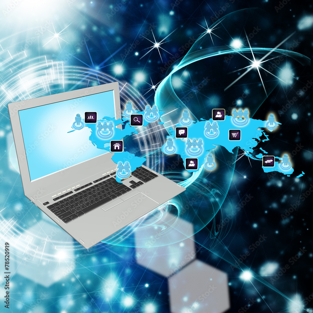 Obraz premium The technology Internet of global business