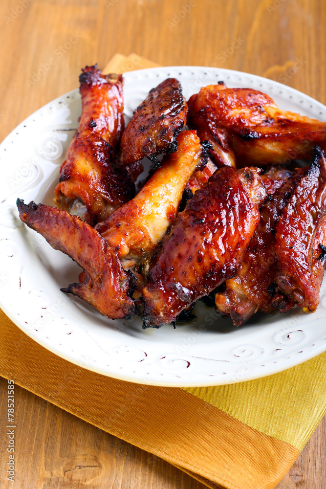 Sweet and sticky chicken wings