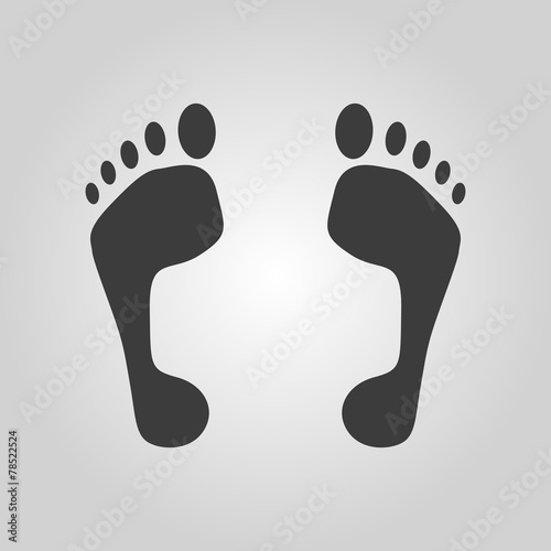 The footprint icon. foot symbol. Flat