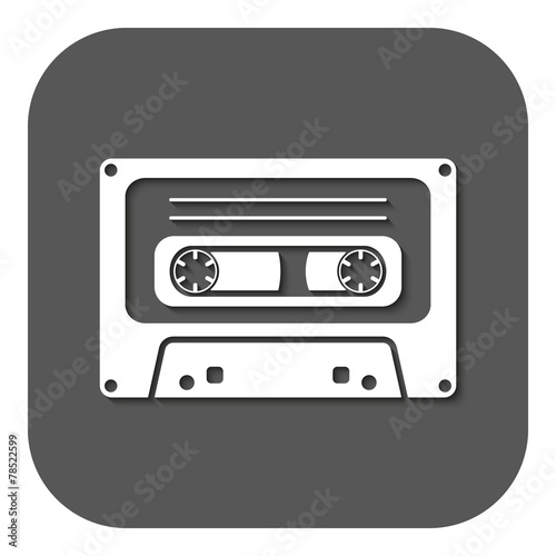The tape icon. Cassette symbol. Flat