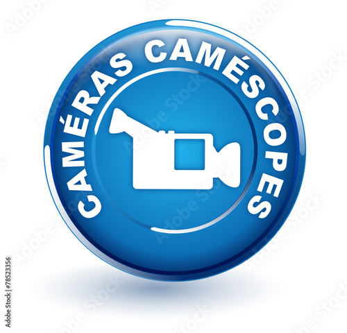 caméras caméscopes sur bouton bleu