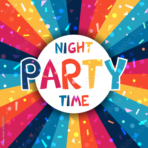 Celebration party poster with shiny confetti.