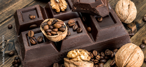 chocolate and walnuts