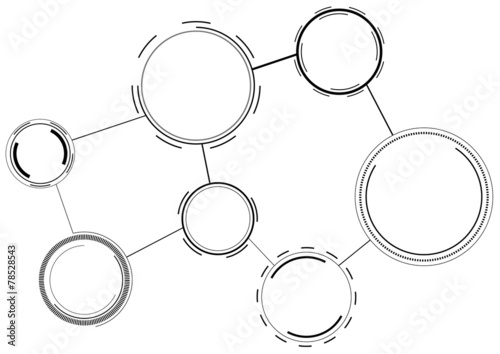 black monochrome scheme template formed of circles and lines