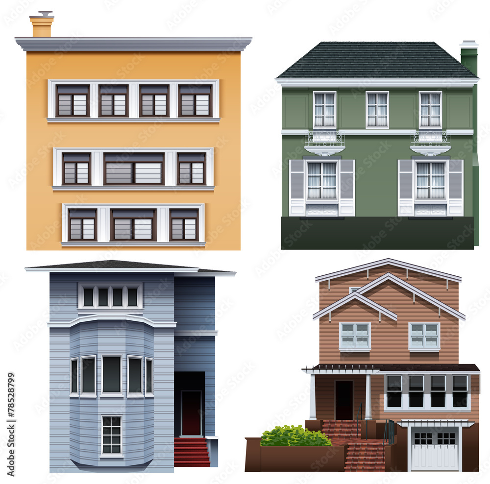 Obraz premium Four buildings