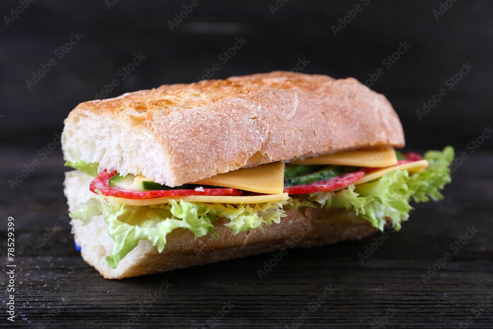 Fresh and tasty sandwiches with cheese and vegetables Fresh and tasty sandwiches with cheese and vegetables