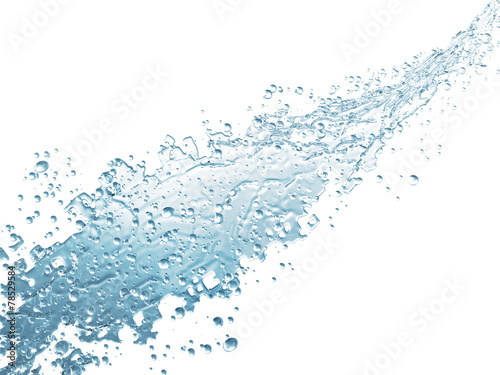 Blue Water Splash isolated on white background