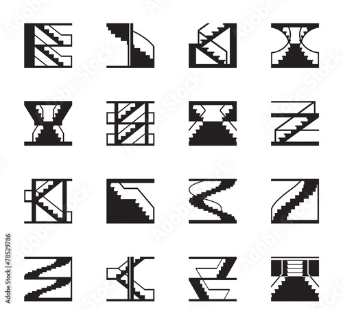 Different types of stairs - vector illustration