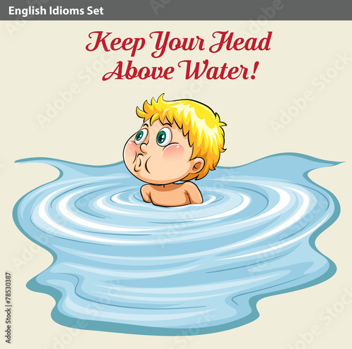 A man keeping his head above the water