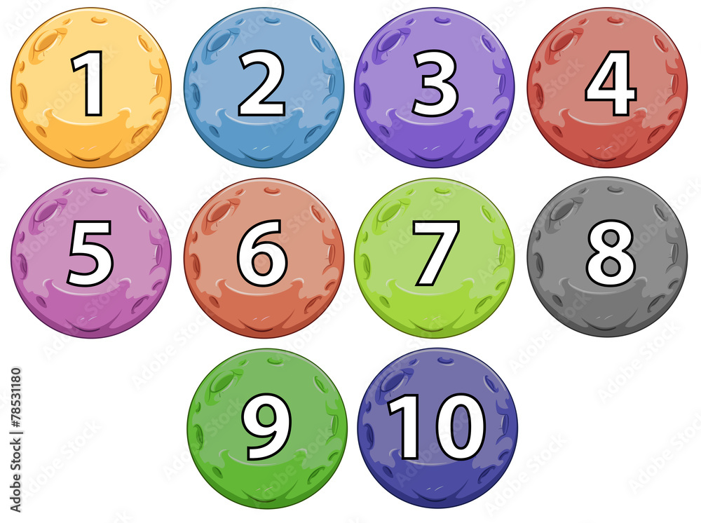 Balls with numbers Balls with numbers