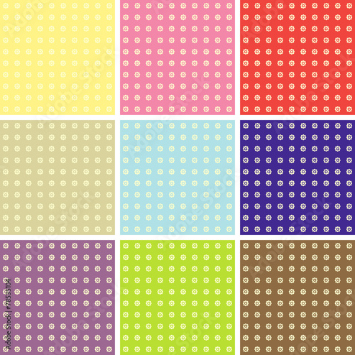 Set of nine colored backgrounds. Vector image.