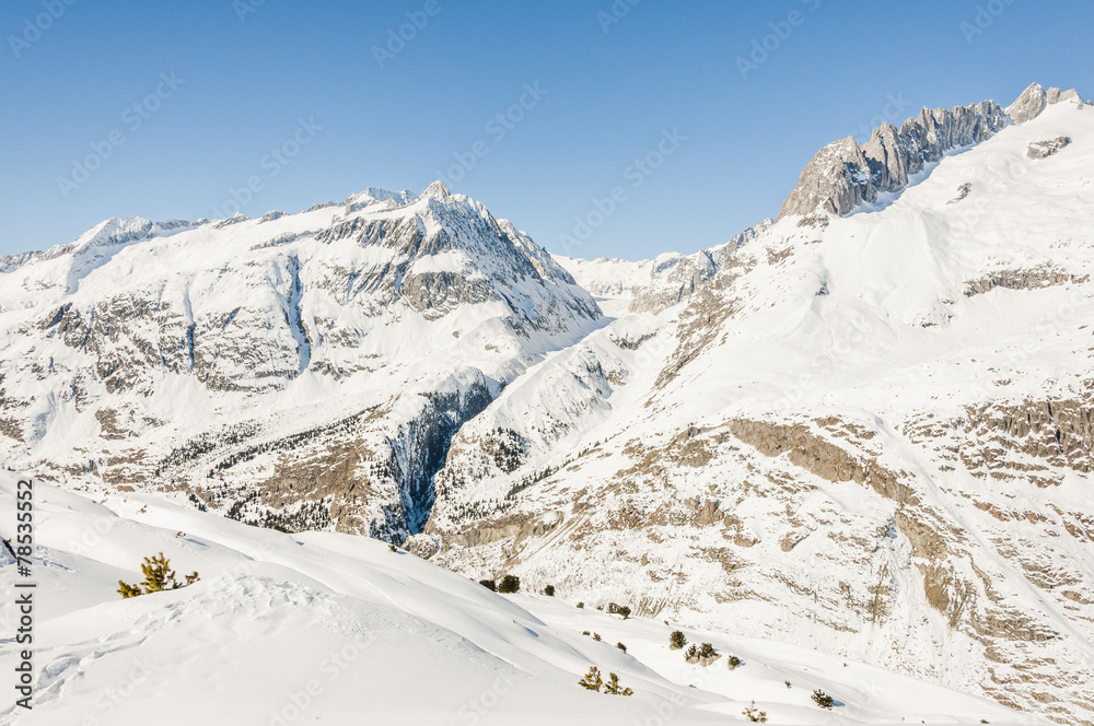Riederalp, Belalp, Dorf, Alpen, Wallis, Winter, Schweiz