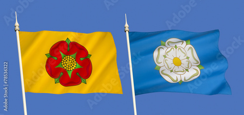 Flags of Lancashire and Yorkshire - United Kingdom