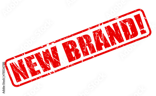 New brand red stamp text on white