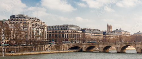 Panoramic view of rive droite, left bank of river, Paris, France