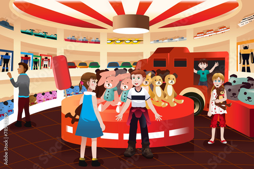 Kids in a toy store