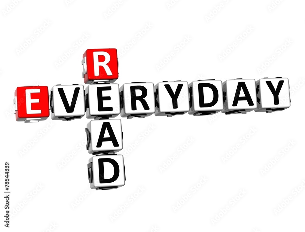 3D Crossword Read Everyday on white background 3D Crossword Read Everyday on white background