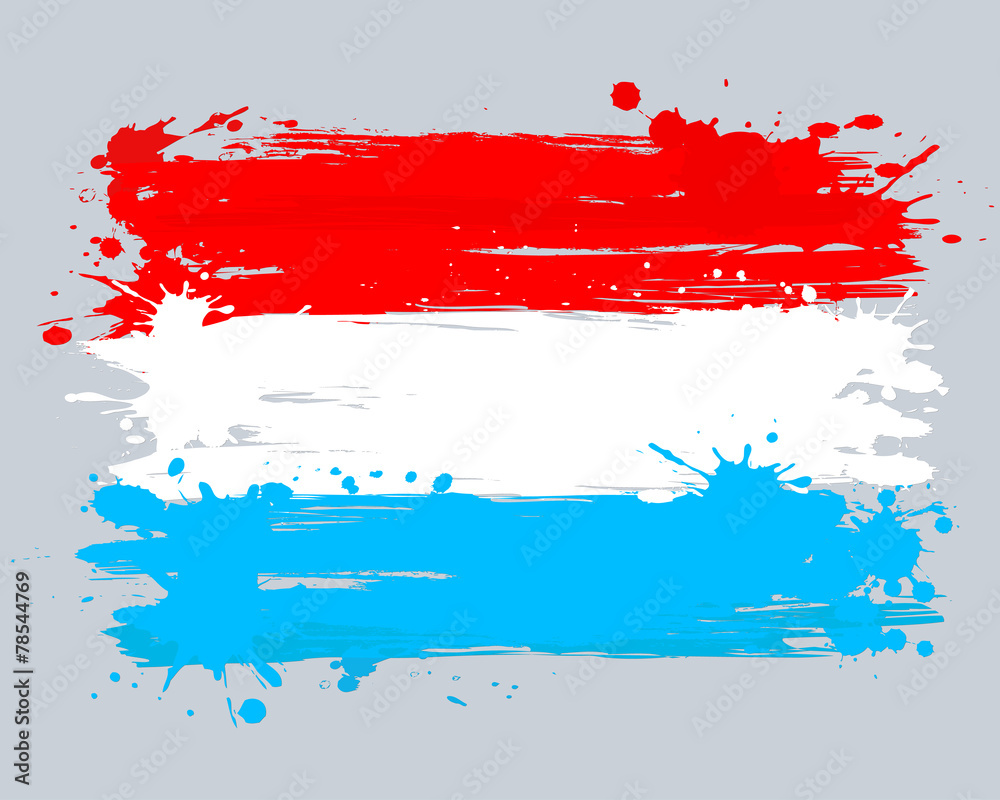 Vector flag of Luxembourg. Graffiti in grange style with brush s Vector flag of Luxembourg. Graffiti in grange style with brush s