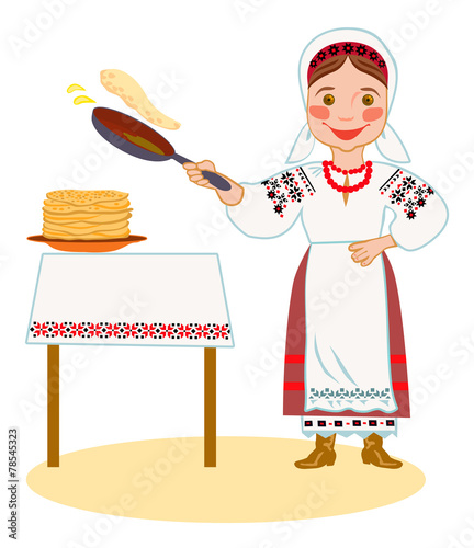Ukrainian bakes pancakes on Shrove Tuesday