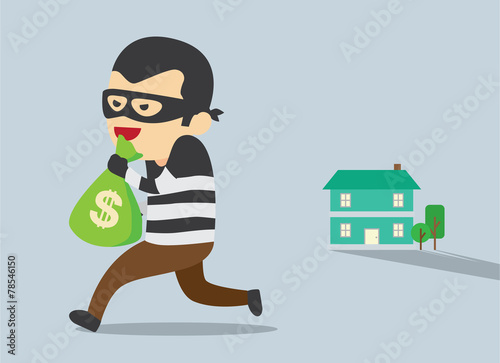 Man in mask trying to steal money form house