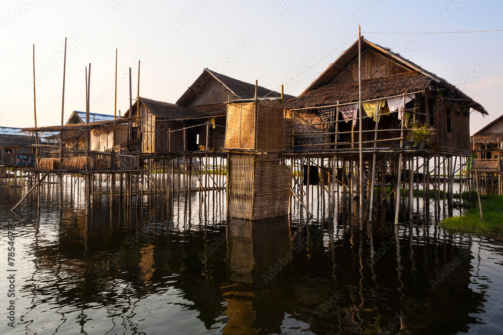 Floating Village at Inle Lake, Shan State, Myanmar