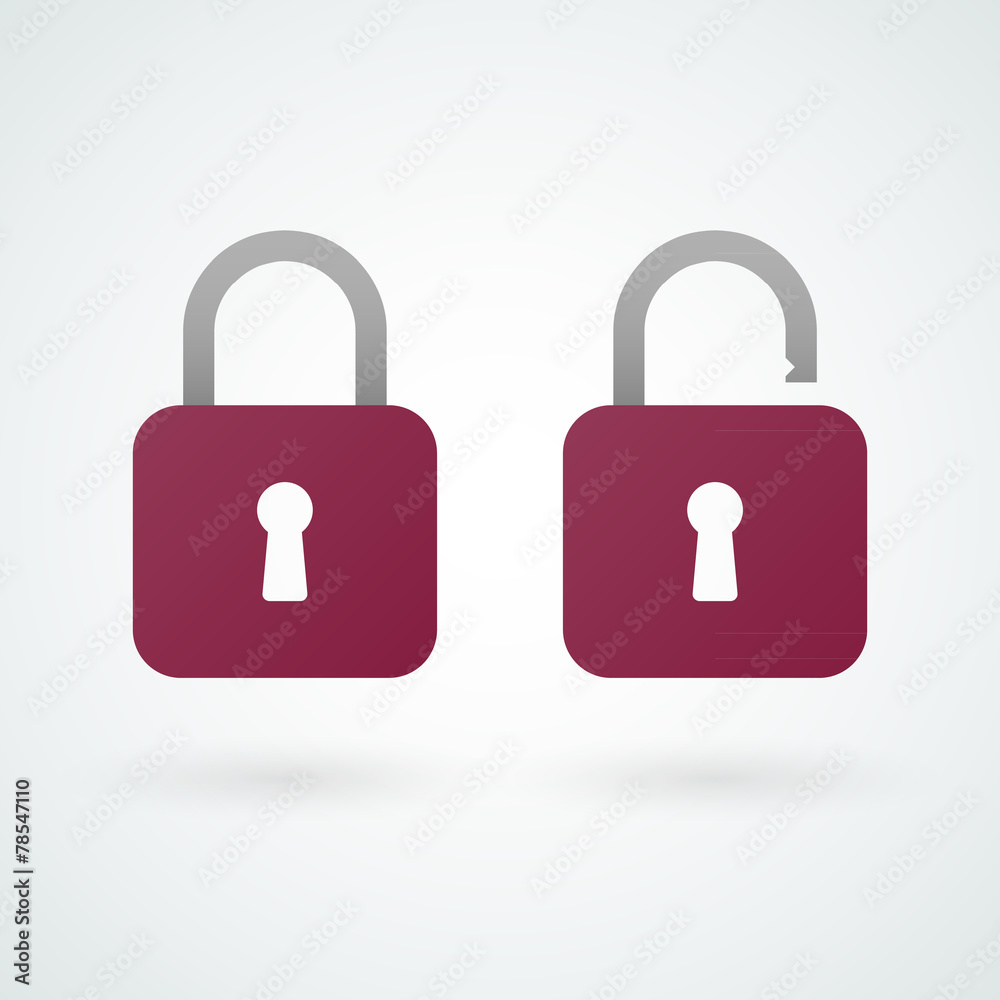 Close and open padlock icons Close and open padlock icons