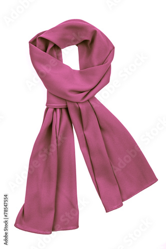 Lilac silk scarf isolated on white background
