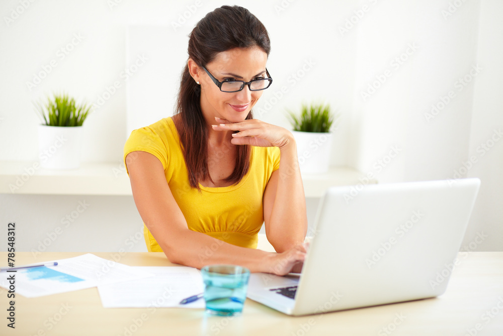 Pretty latin receptionist in her workplace Pretty latin receptionist in her workplace