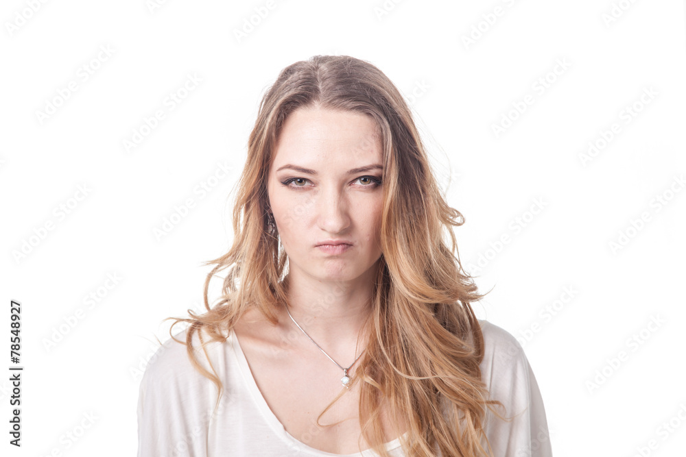 Girl playing various emotions in studio Girl playing various emotions in studio