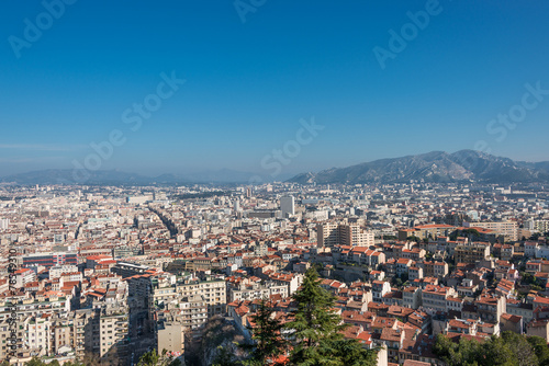 Bird view of the city Marseille, France