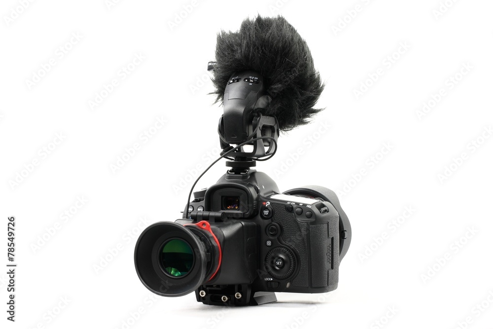 Spiegelreflexkamera mit Stereo-Mikrofon Stock-Foto | Adobe Stock