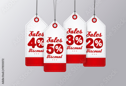 Sale Tags Design. Red vintage style. Vector illustration