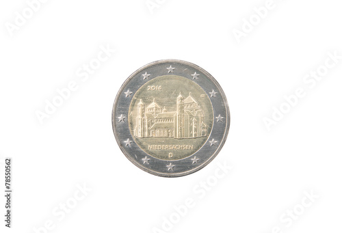 Wallpaper Mural Commemorative 2 euro coin of Germany minted in 2014 over white Torontodigital.ca